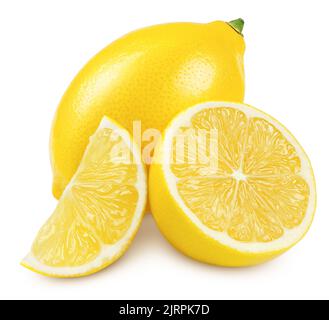 lemon, isolated on white background, clipping path, full depth of field Stock Photo