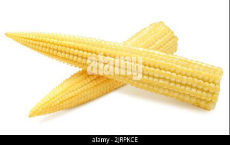 baby corn, isolated on white background, clipping path, full depth of field Stock Photo