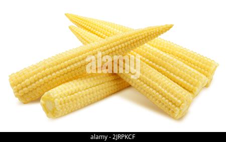 baby corn, isolated on white background, clipping path, full depth of field Stock Photo