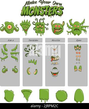 Make Your Own Monster - A Vector Art Collection Stock Vector