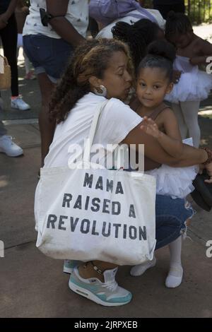 Cynthia King Dance School dancers perform at the Black VegFest festival in Brooklyn, New York. Stock Photo