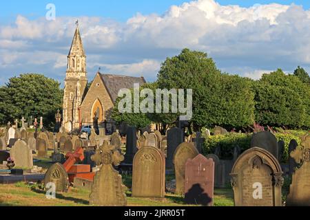 Chapel at Warrington Cemetery, Manchester Rd, Warrington, Cheshire, England, UK, WA1 3BG Stock Photo