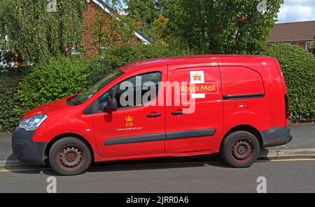 Red Royal Mail, post delivery van, Culcheth,Warrington,Cheshire,England,UK - union is the CWU Stock Photo