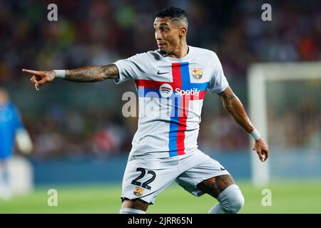 Barcelona, Spain. Credit: D. 24th Aug, 2022. Raphael Dias Belloli Raphinha (FC Barcelona) Football/Soccer : Friendly match for the Amyotrophic Lateral Sclerosis between FC Barcelona 3-3 Manchester City at the Spotify Camp Nou stadium in Barcelona, Spain. Credit: D .Nakashima/AFLO/Alamy Live News Stock Photo