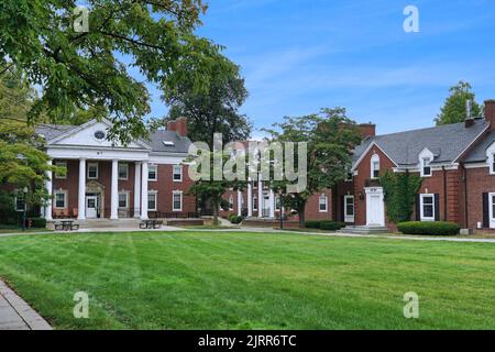 Rochester, New York State - The campus of the University of Rochester, with Greek letter named fraternity residence buildings Stock Photo