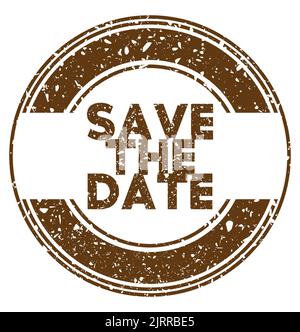 Simple vintage rubber stamp with Save The Date text. Stock Vector