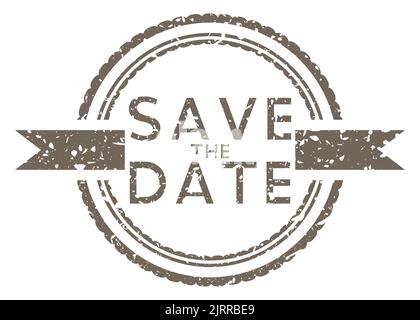 Simple vintage rubber stamp with Save The Date text. Stock Vector