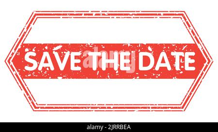 Simple vintage rubber stamp with Save The Date text. Stock Vector