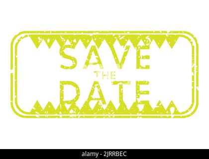 Simple vintage rubber stamp with Save The Date text. Stock Vector