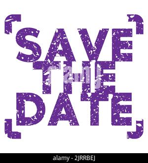 Simple vintage rubber stamp with Save The Date text. Stock Vector