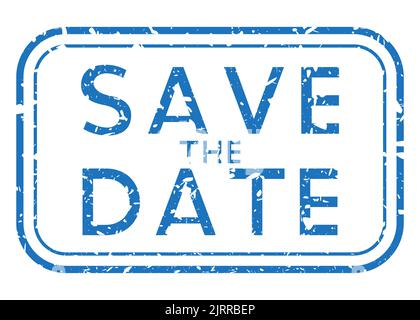 Simple vintage rubber stamp with Save The Date text. Stock Vector