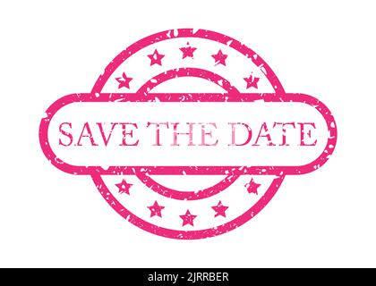 Simple vintage rubber stamp with Save The Date text. Stock Vector