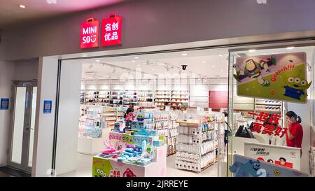 SHANGHAI, CHINA - AUGUST 24, 2022 - A Miniso store is seen in Shanghai, China, Aug 24, 2022. Stock Photo