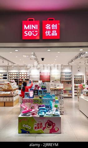 SHANGHAI, CHINA - AUGUST 24, 2022 - A Miniso store is seen in Shanghai, China, Aug 24, 2022. Stock Photo