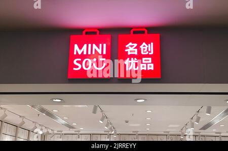 SHANGHAI, CHINA - AUGUST 24, 2022 - A Miniso store is seen in Shanghai, China, Aug 24, 2022. Stock Photo