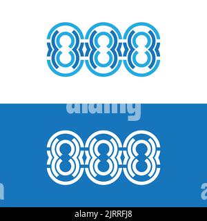 888 vector logo design. Stock Vector