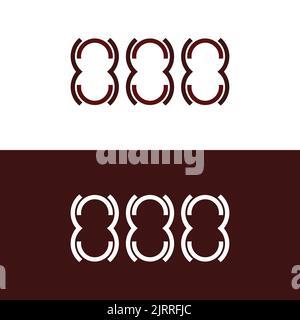 888 vector logo design. Stock Vector