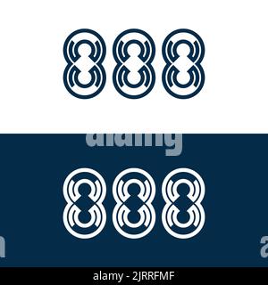 888 vector logo design. Stock Vector