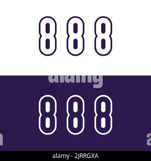 888 vector logo design. Stock Vector