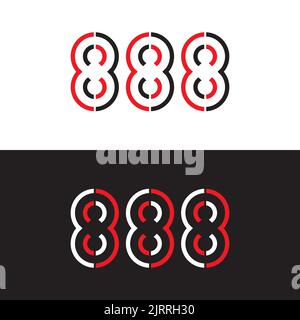 888 vector logo design. Stock Vector