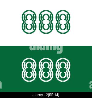 888 vector logo design. Stock Vector