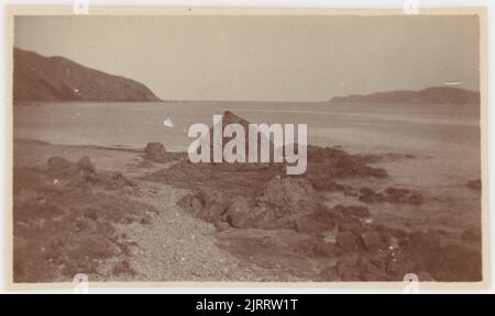 [Wellington coast]., 1920s to 1930s, New Zealand, by Roland Searle. Stock Photo