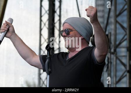 Vienna, Austria. June 26, 2015. The Austrian pop singer and folk musician DJ Ötzi at the Danube Island Festival Stock Photo