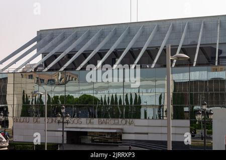 A beautiful shot of the Palace of Congresses in Barcelona, Spain Stock Photo