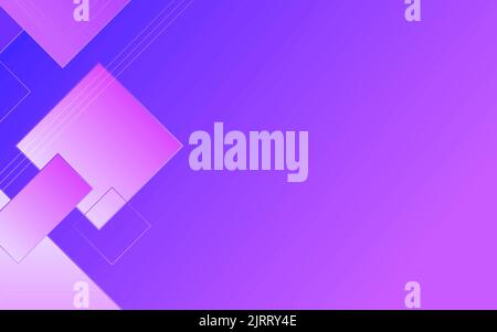 Purple gradient pink abstract background, rectangle, square and triangle shapes.Few lines Stock Photo