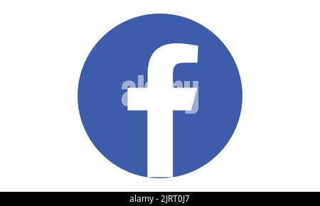 Facebook icon vector illustration, Facebook social media vector icon. F letter logo symbol. Stock Vector