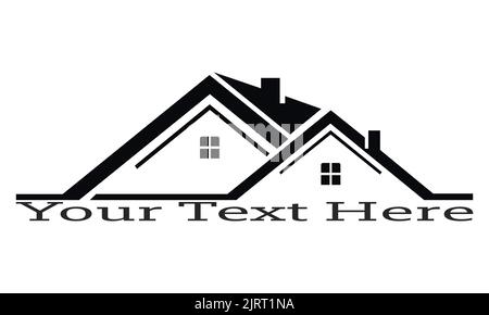 Buildings flat illustration, real estate icon showing residential area. Home and house design vector illustration. Stock Vector