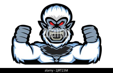 Vintage, comic book style roaring gorilla. Isolated on white background. Stock Vector
