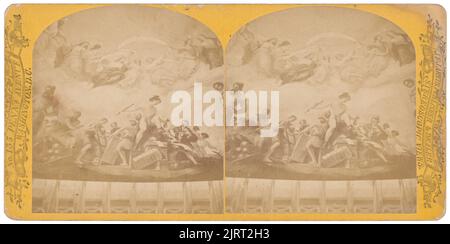 Group of Commerce in Brumidi's Allegorical Painting in Dome of the Capitol, 1880s, Washington, by J Jarvis. Stock Photo