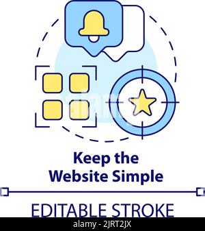 Keep website simple concept icon Stock Vector