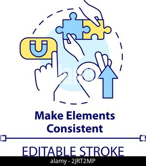 Make elements consistent concept icon Stock Vector