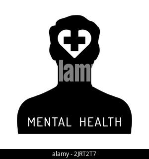 Mental health icon. Psychological help, psychiatry concept. Flat Vector illustration Stock Vector