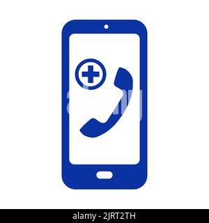 Healthcare online assistance icon. Flat vector illustration Stock Vector