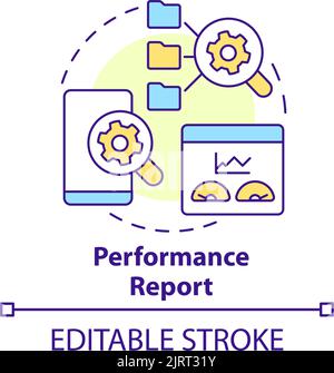 Performance report concept icon Stock Vector