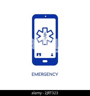 Emergency icon. Tele assistance help phone sign. Flat vector illustration Stock Vector