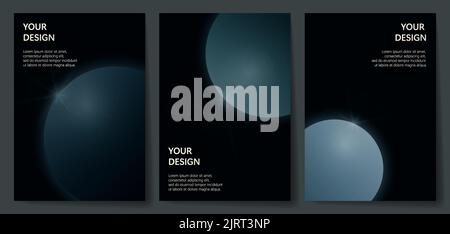 Space poster set. Space design with place for text Stock Vector