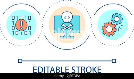 Hacker attack loop concept icon Stock Vector