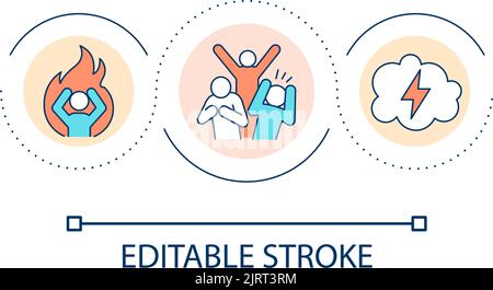 Public panic loop concept icon Stock Vector