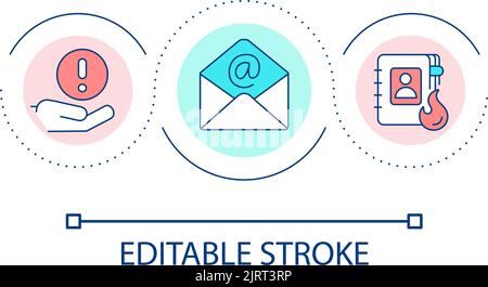 Emergency contacts loop concept icon Stock Vector