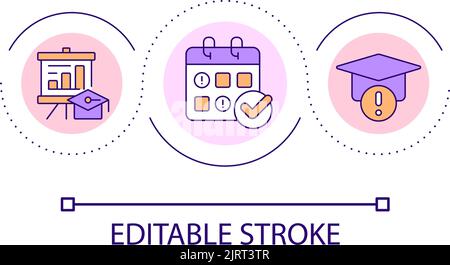 Lessons timetable loop concept icon Stock Vector