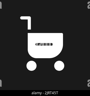 Remove item from shopping cart dark mode glyph ui icon Stock Vector