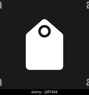 Price tag dark mode glyph ui icon Stock Vector