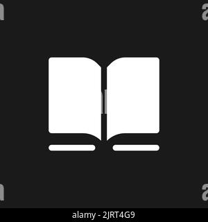 Book dark mode glyph ui icon Stock Vector