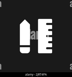 Stationery dark mode glyph ui icon Stock Vector