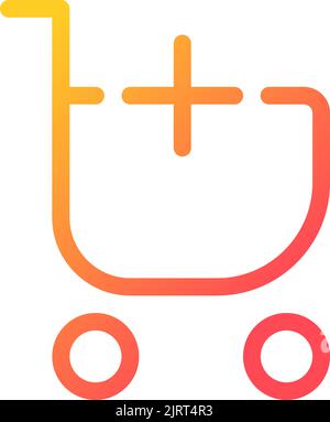 Add item to shopping cart pixel perfect gradient linear ui icon Stock Vector