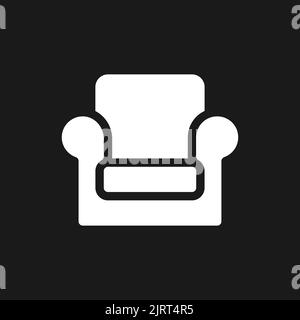 Armchair dark mode glyph ui icon Stock Vector
